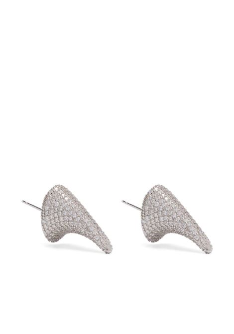 Silver crystal-embellished spike-shaped crystal earrings Collina strada - women